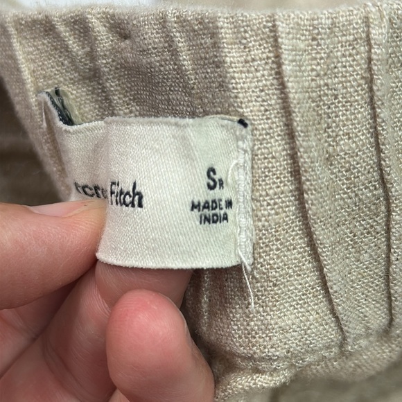 Abercrombie & Fitch Oatmeal Linen Chino Pants Size Small - Picture 10 of 12